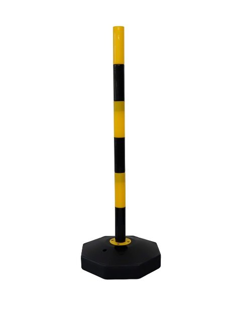 POSTE DEMARCATORIO PE AMAR/NEGR 90CM B/OCTOG DE PASCALE